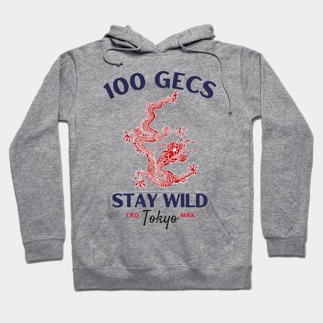 100 gecs red dragon Hoodie by Ollie_kota